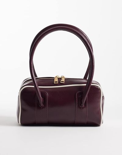 ASOS DESIGN ASOS DESIGN boxy shoulder bag with contrast binding in burgundy-Red