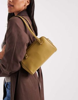 ASOS DESIGN ASOS DESIGN boxy shoulder bag with contrast edges in chartreuse-Green