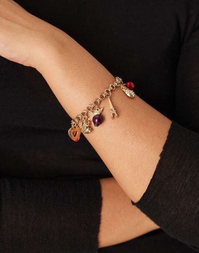 ASOS DESIGN ASOS DESIGN bracelet with colorful charms in gold tone-Multi