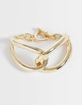 ASOS DESIGN ASOS DESIGN bracelet with statement t- bar chain in gold tone