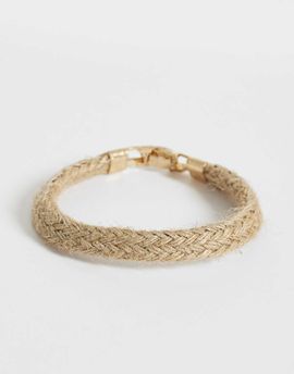 ASOS DESIGN ASOS DESIGN braided rope bracelet in beige-Neutral