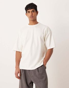ASOS DESIGN ASOS DESIGN breatheMAX™ heavyweight oversized T-shirt in cream cotton blend-White