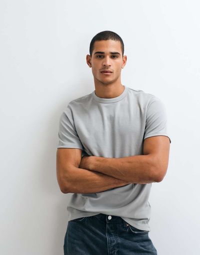 ASOS DESIGN ASOS DESIGN breatheMAX heavyweight t-shirt in gray cotton blend