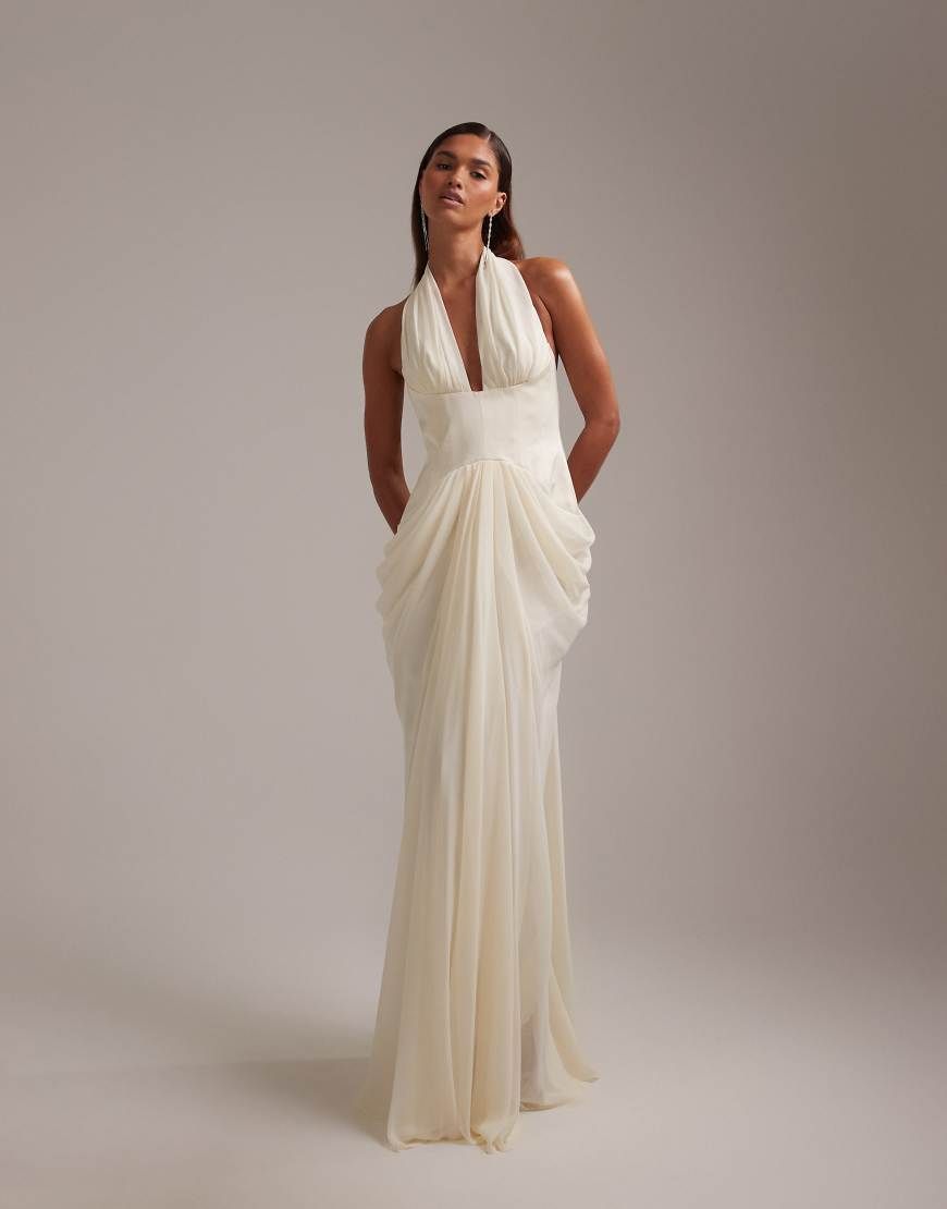 asos white halter dress DESIGN Mini dress