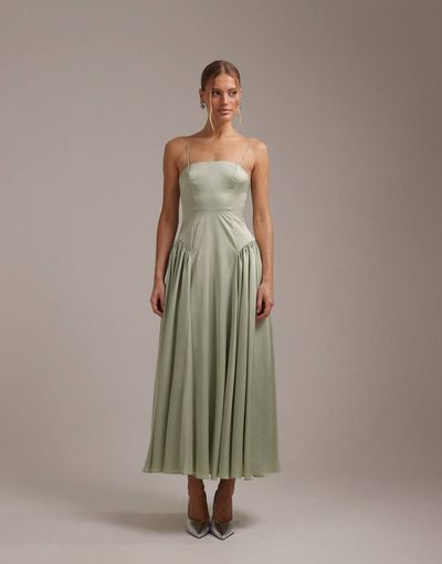 sage green asos dress DESIGN sage green maxi dress