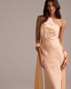ASOS DESIGN ASOS DESIGN bridesmaids halter neck satin maxi dress with scarf detail in apricot-Orange - 2