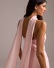 ASOS DESIGN ASOS DESIGN bridesmaids halter neck satin maxi dress with scarf detail in pink - 2