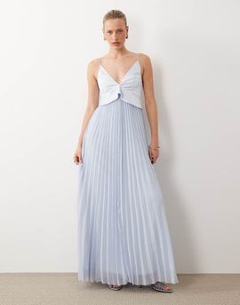 ASOS DESIGN ASOS DESIGN bridesmaids hybrid cami maxi dress with pleat skirt in blue