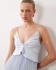 ASOS DESIGN ASOS DESIGN bridesmaids hybrid cami maxi dress with pleat skirt in blue - 3