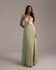 ASOS DESIGN ASOS DESIGN bridesmaids hybrid cami maxi dress with pleat skirt in sage green - 3