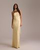 ASOS DESIGN ASOS DESIGN bridesmaids jacquard cami dress with scarf in pale yellow - 3