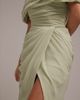 ASOS DESIGN ASOS DESIGN Bridesmaids off the shoulder chiffon draped maxi dress with fixed wrap skirt in sage green - 3
