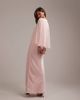 ASOS DESIGN ASOS DESIGN Bridesmaids sheer chiffon cape overlay bias cut satin dress in pink - 3