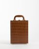 ASOS DESIGN ASOS DESIGN briefcase clutch bag in light camel croc-Red - 2