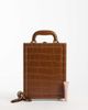 ASOS DESIGN ASOS DESIGN briefcase clutch bag in light camel croc-Red - 3