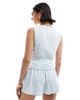 ASOS DESIGN ASOS DESIGN broderie button down vest in blue stripe - 4