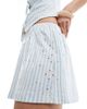 ASOS DESIGN ASOS DESIGN broderie shorts in blue stripe - 4