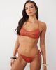 ASOS DESIGN ASOS DESIGN Brogan Cadiz scoop bikini top in terracotta palm print-Red - 2