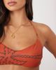 ASOS DESIGN ASOS DESIGN Brogan Cadiz scoop bikini top in terracotta palm print-Red - 3