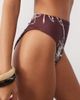 ASOS DESIGN ASOS DESIGN Brogan high leg high waist bikini bottoms in chocolate palm print-Brown - 4