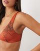 ASOS DESIGN ASOS DESIGN Brogan Seville soft v neck crop bikini top in terracotta palm print-Red - 2