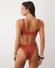 ASOS DESIGN ASOS DESIGN Brogan Seville soft v neck crop bikini top in terracotta palm print-Red - 4