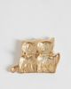 ASOS DESIGN ASOS DESIGN Brooch with double cat's with bowties in gold tone - 3
