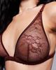 ASOS DESIGN ASOS DESIGN Bruna lace high apex triangle bra with satin binding in chocolate-Blue - 4