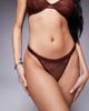 ASOS DESIGN ASOS DESIGN Bruna lace tanga thong with satin binding in chocolate-Blue - 2