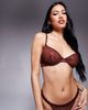 ASOS DESIGN ASOS DESIGN Bruna lace underwire bra with satin binding in chocolate-Blue - 1
