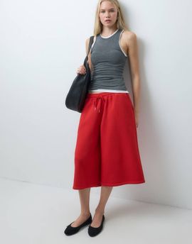 ASOS DESIGN ASOS DESIGN brushback jersey tie waist jorts in red