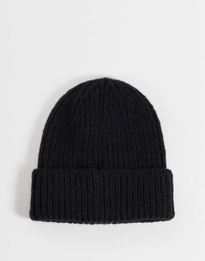 ASOS DESIGN ASOS DESIGN brushed knit beanie in black