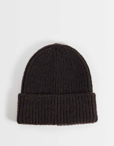 ASOS DESIGN ASOS DESIGN brushed knit beanie in brown
