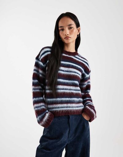 ASOS DESIGN ASOS DESIGN brushed knit sweater in multi stripes