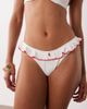 ASOS DESIGN ASOS DESIGN Brynn Broderie frilly high leg bikini bottom with chili charm in white - 1