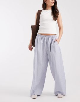 ASOS DESIGN ASOS DESIGN bubble hem balloon pants in blue stripes