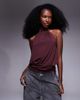 ASOS DESIGN ASOS DESIGN bubble hem halter top with cinched band hem in burgundy-Red - 1