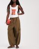 ASOS DESIGN ASOS DESIGN bubble hem pants with cargo pockets in khaki-Green - 1