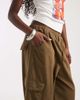 ASOS DESIGN ASOS DESIGN bubble hem pants with cargo pockets in khaki-Green - 3
