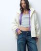 ASOS DESIGN ASOS DESIGN bubble hem shower resistant rainwear jacket in neutral-White - 1