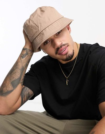 ASOS DESIGN ASOS DESIGN bucket hat in mushroom-Brown