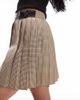 ASOS DESIGN ASOS DESIGN buckle detail mini kilt skirt in brown plaid - 2