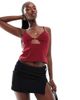 ASOS DESIGN ASOS DESIGN bust cup cami top in burgundy-Red - 1