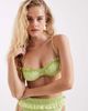 ASOS DESIGN ASOS DESIGN Butter ruched underwire bikini top with frill detail in apple-Green - 1
