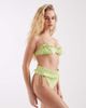 ASOS DESIGN ASOS DESIGN Butter ruched underwire bikini top with frill detail in apple-Green - 4