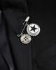ASOS DESIGN ASOS DESIGN button and bottle cap safety pin brooch in silver - 2