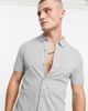 ASOS DESIGN ASOS DESIGN button up jersey shirt in gray heather - 1