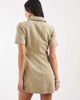 ASOS DESIGN ASOS DESIGN button up mini dress in stone wash-Neutral - 4