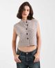 ASOS DESIGN ASOS DESIGN button up stitch textured vest in mushroom-Neutral - 1