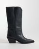 ASOS DESIGN ASOS DESIGN Cael real leather clean western pull-on boots in black - 1